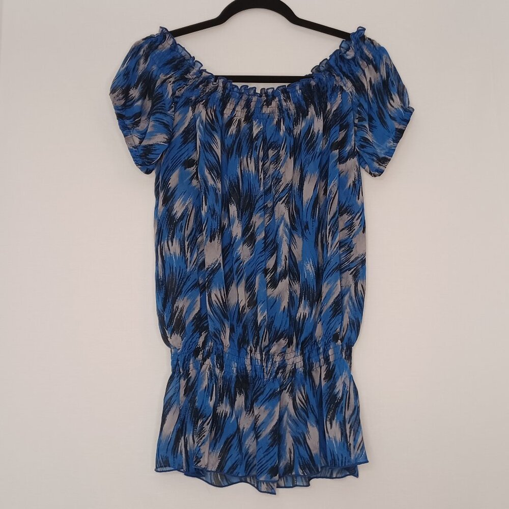 Women's XXI Sheer Lightweight Short Sleeve Off the shoulder‎ Blouse Size Medium